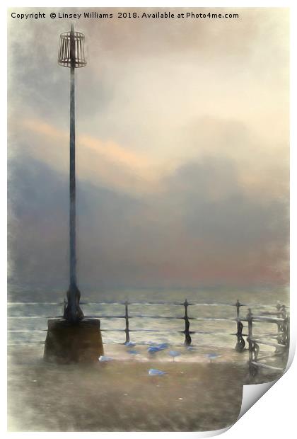 Swanage Jetty Sunrise Print by Linsey Williams