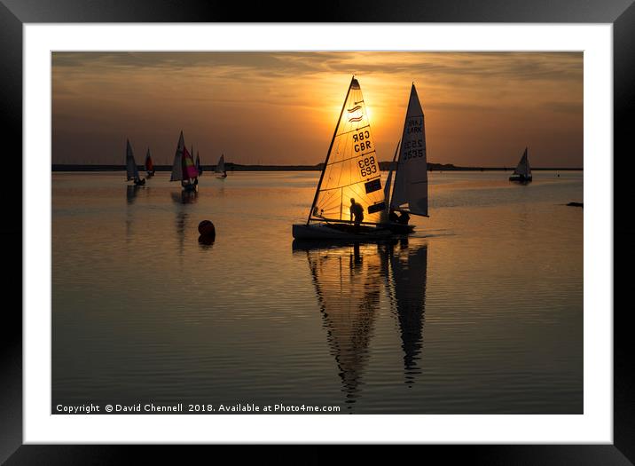 Sunset Sailing     Framed Mounted Print by David Chennell
