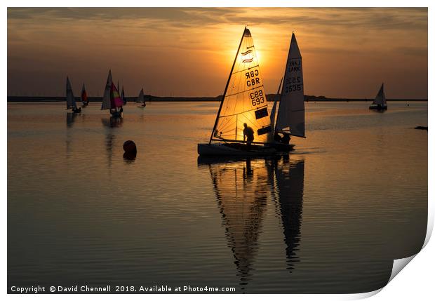 Sunset Sailing     Print by David Chennell