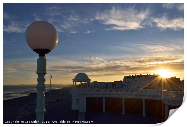 Bexhill Colonnade sunset  Print by Lee Sulsh