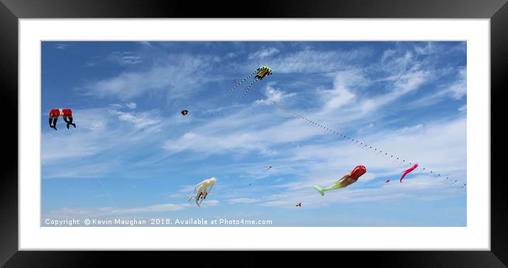 Kite Flying Display Festival At Whitley Bay North  Framed Mounted Print by Kevin Maughan