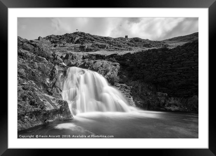 Snowdon Waterfall, Wales Framed Mounted Print by Kevin Arscott