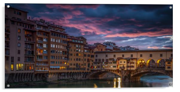 Ponte Vecchio Acrylic by Paul Andrews