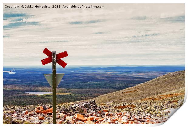 Cross On Top Of The Mountain Print by Jukka Heinovirta