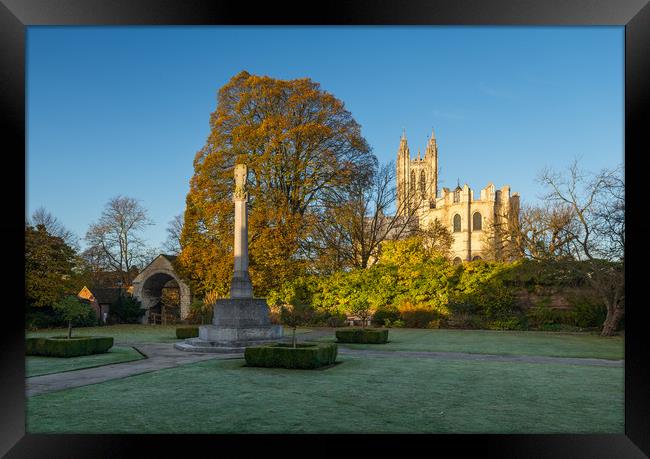 A touch of frost at Canterbury Cathedral  Framed Print by Stewart Mckeown