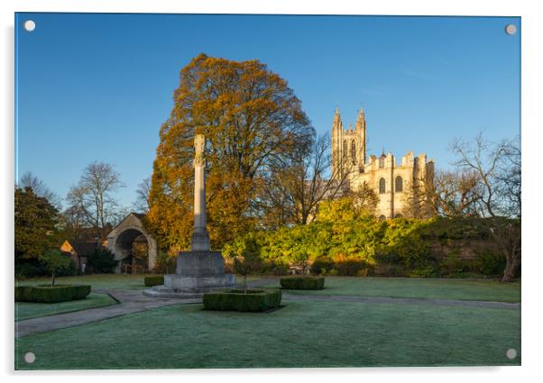 A touch of frost at Canterbury Cathedral  Acrylic by Stewart Mckeown