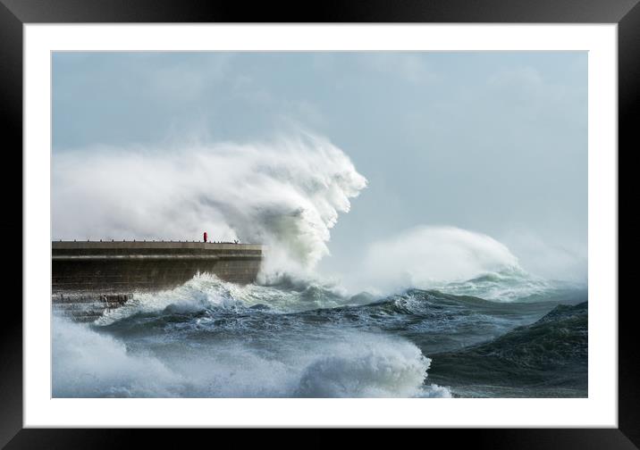 Storm at Dover Admiralty Pier 2017 Framed Mounted Print by Stewart Mckeown