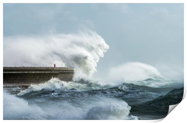 Storm at Dover Admiralty Pier 2017 Print by Stewart Mckeown
