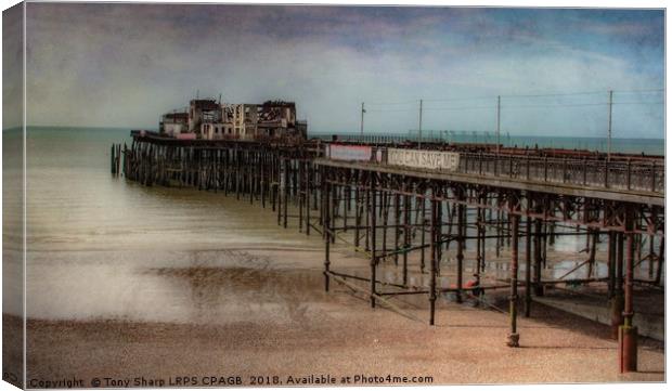 HASTINGS' PIER, EAST SUSSEX - AFTER THE FIRE Canvas Print by Tony Sharp LRPS CPAGB