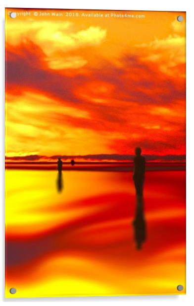 Sunset reflection Acrylic by John Wain
