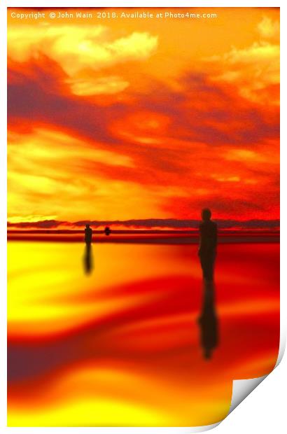 Sunset reflection Print by John Wain