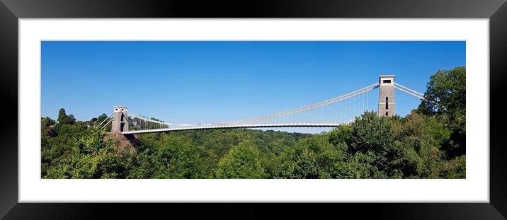Clifton Suspension Bridge Panoramic Framed Mounted Print by Michael Wood