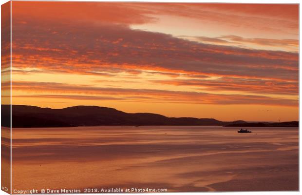 Bute Ferry at Sunset Canvas Print by Dave Menzies