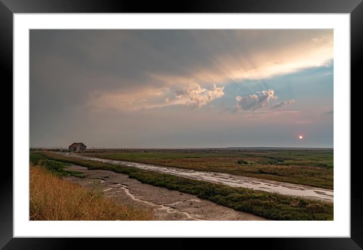 Sunrise on a showery Summers day at Thornham Framed Mounted Print by Gary Pearson