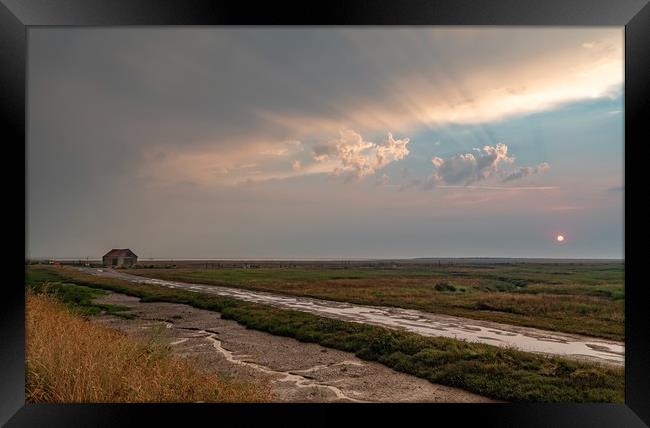 Sunrise on a showery Summers day at Thornham Framed Print by Gary Pearson