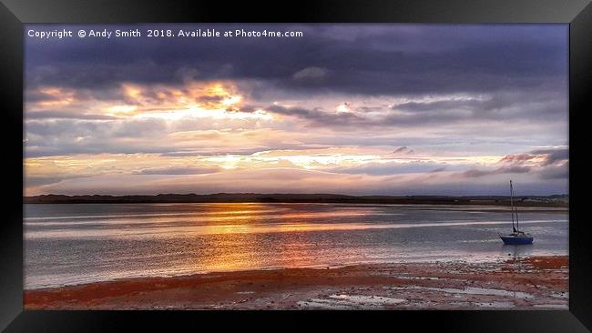 Golden Sunsets on Ravenglass Estuary Framed Print by Andy Smith