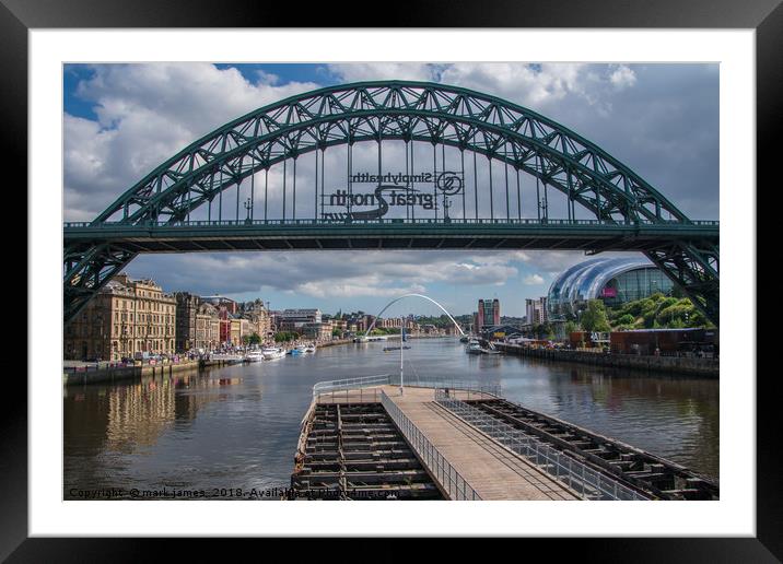 Summer day stroll down Newcastle Quayside Framed Mounted Print by mark james