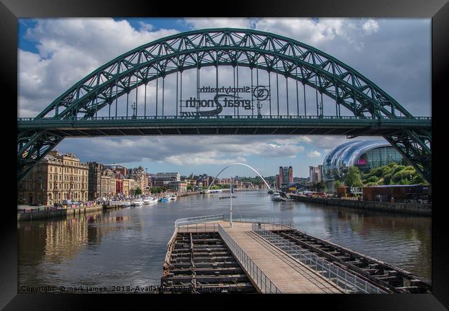 Summer day stroll down Newcastle Quayside Framed Print by mark james