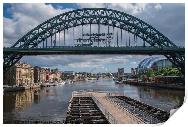 Summer day stroll down Newcastle Quayside Print by mark james