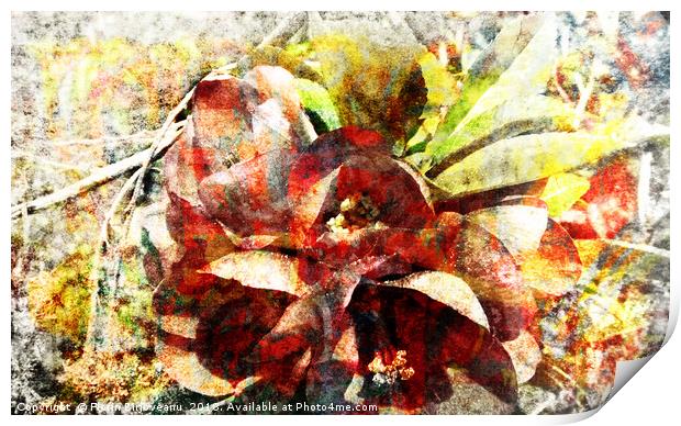 Swayed Blossom Textured 2009 Print by Florin Birjoveanu