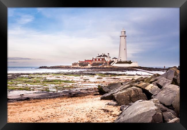 St Mary's from the Beach Framed Print by Naylor's Photography