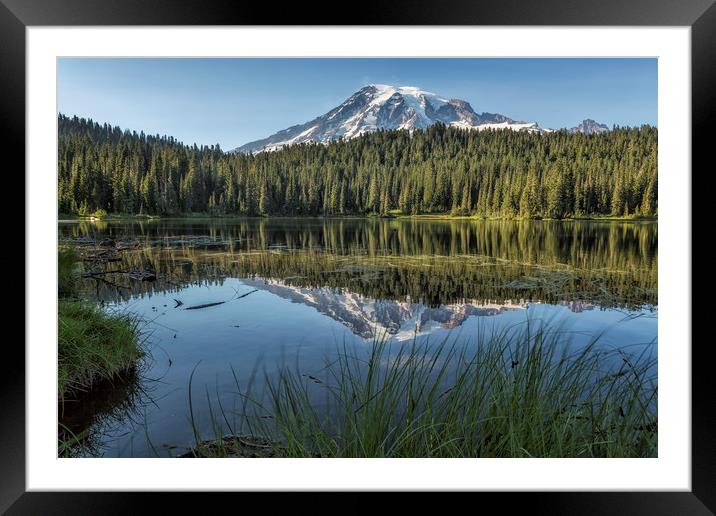 Reflecting a Mountain Framed Mounted Print by Belinda Greb