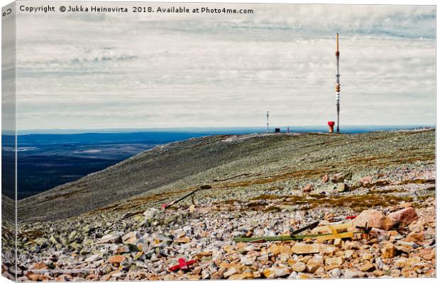 Telecommunications Tower On Top Of The Fjell Canvas Print by Jukka Heinovirta