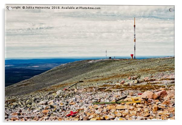 Telecommunications Tower On Top Of The Fjell Acrylic by Jukka Heinovirta
