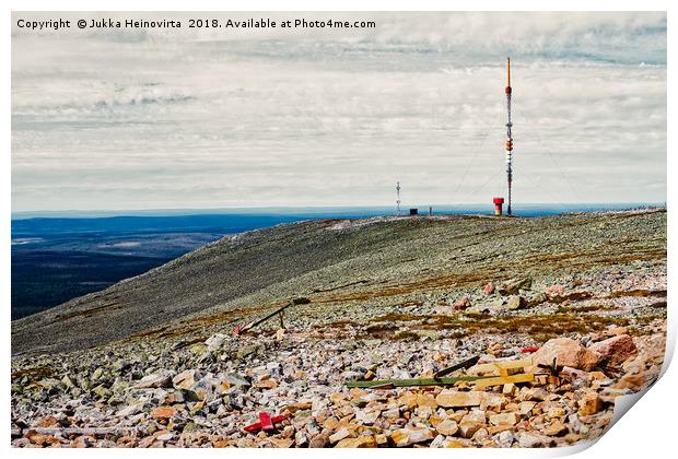 Telecommunications Tower On Top Of The Fjell Print by Jukka Heinovirta