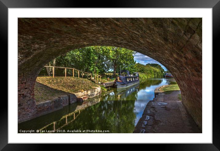 Under The Bridge At Pewsey Wharf Framed Mounted Print by Ian Lewis