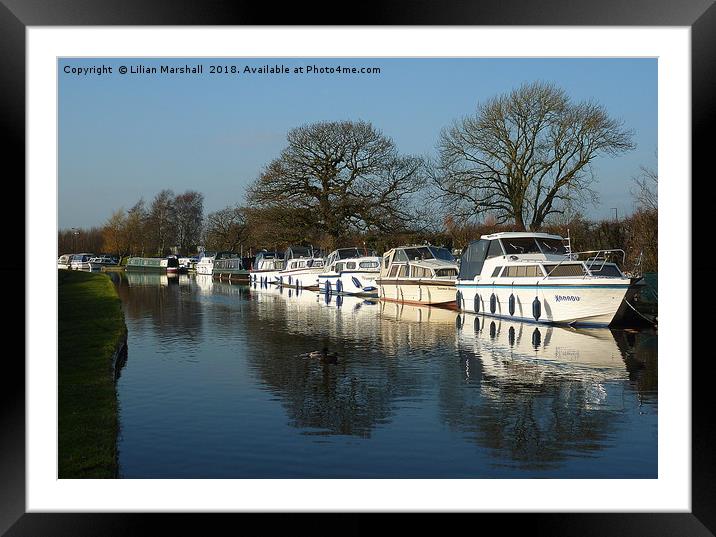 Lancaster Canal at Garstang.  Framed Mounted Print by Lilian Marshall