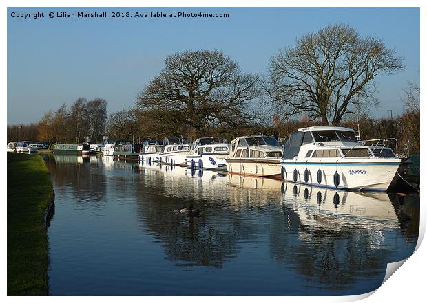 Lancaster Canal at Garstang.  Print by Lilian Marshall