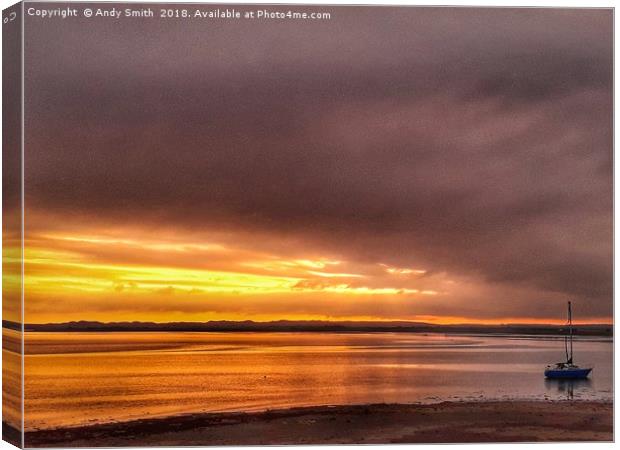 Serene Sunset at Ravenglass Estuary Canvas Print by Andy Smith