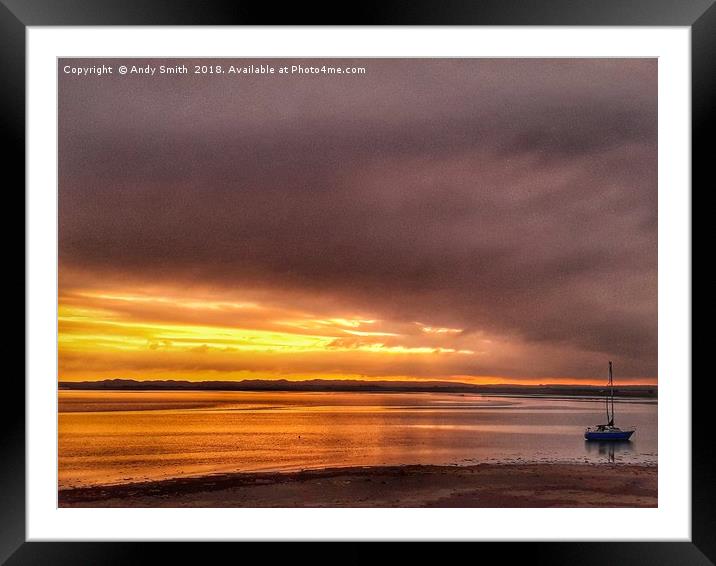 Serene Sunset at Ravenglass Estuary Framed Mounted Print by Andy Smith