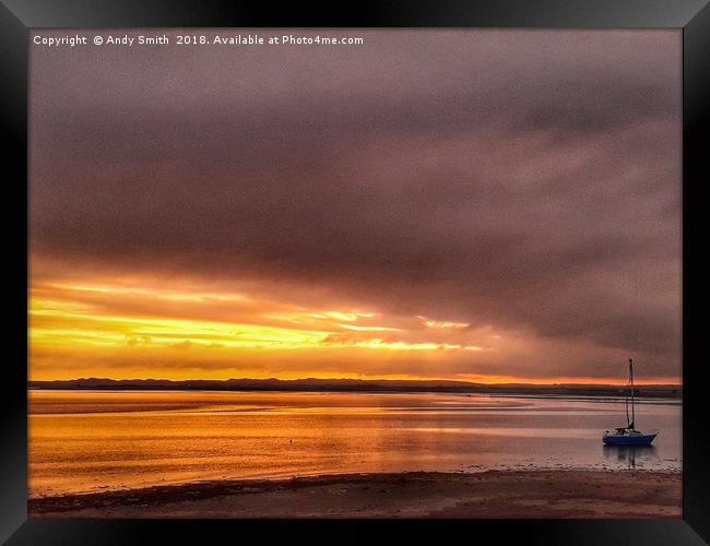 Serene Sunset at Ravenglass Estuary Framed Print by Andy Smith