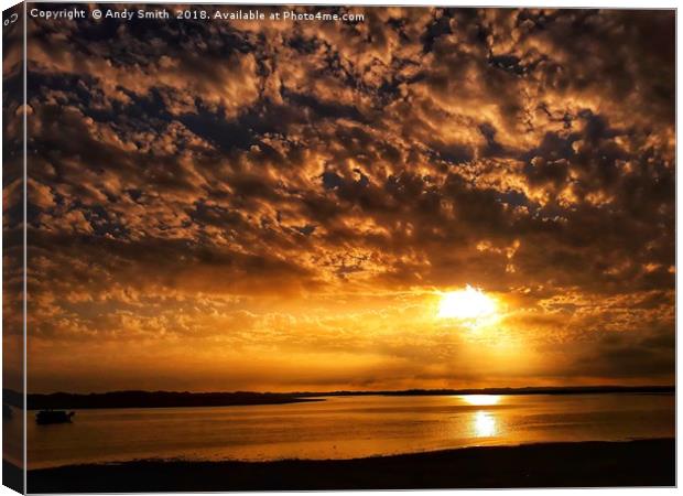 Majestic Sunset Over Ravenglass Estuary Canvas Print by Andy Smith