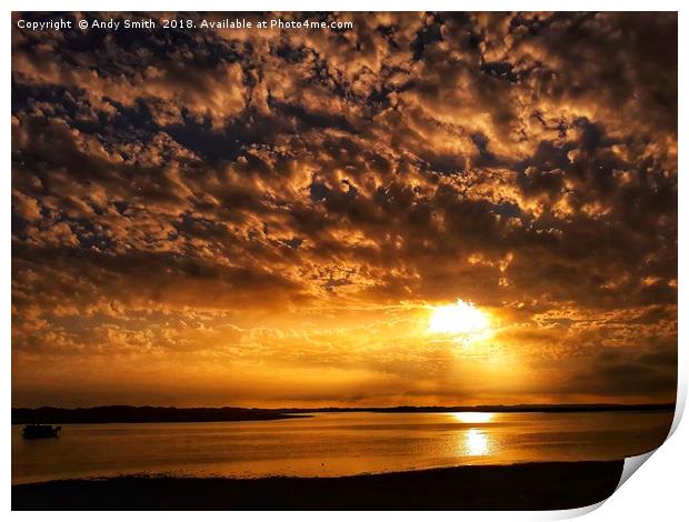 Majestic Sunset Over Ravenglass Estuary Print by Andy Smith
