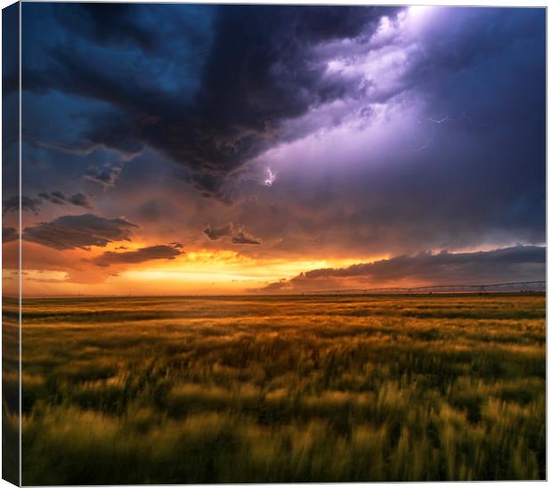 Stormy Sunset in Nebraska Canvas Print by John Finney