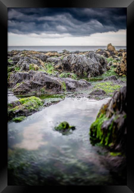 Angry Seaham Rocks Framed Print by Duncan Loraine