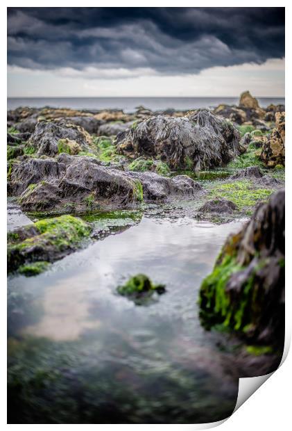 Angry Seaham Rocks Print by Duncan Loraine