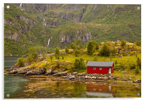 Hütte am Fjord Acrylic by Thomas Schaeffer