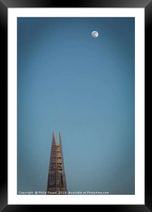 Shard and the Moon Framed Mounted Print by Philip Pound