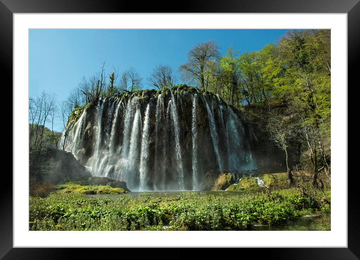 Waterfalls in spring Framed Mounted Print by Sergio Delle Vedove