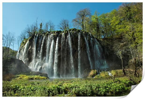 Waterfalls in spring Print by Sergio Delle Vedove