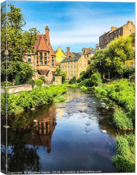 Dean Village Water of Leith Canvas Print by Rosaline Napier