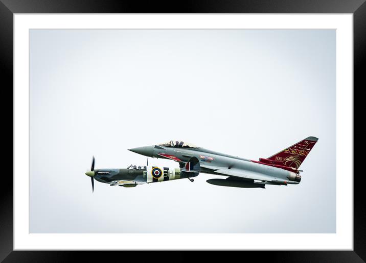 Typhoon and Spitfire Framed Mounted Print by Lukasz Lukomski