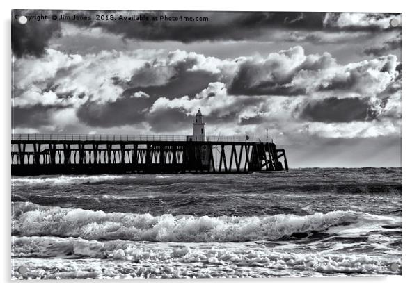 Stormy seas in Northumberland. Acrylic by Jim Jones