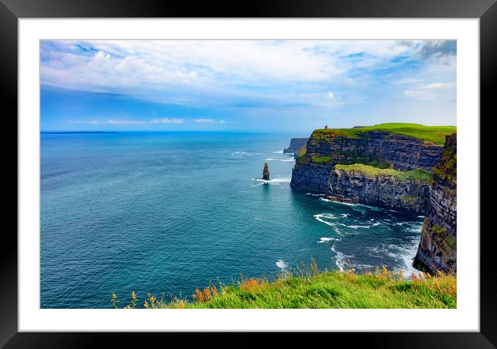 Cliffs of Moher in Ireland Europe  Framed Mounted Print by Thomas Baker