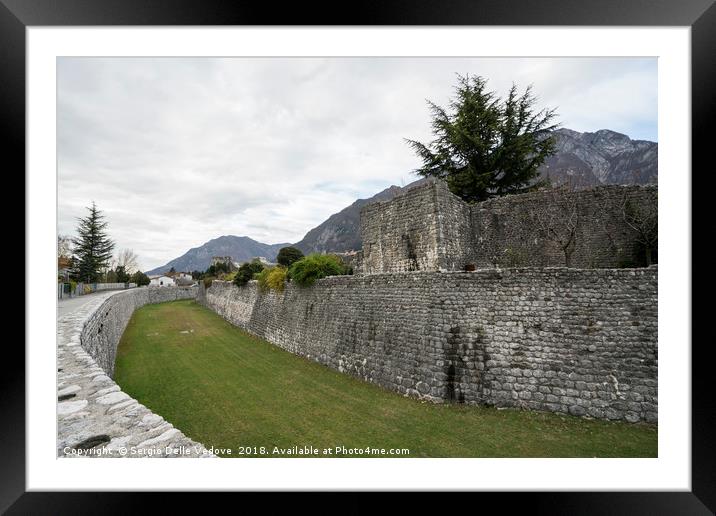 The city walls in Venzone Framed Mounted Print by Sergio Delle Vedove