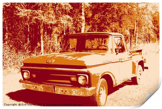 Retro '61 Ford F-100 Print by Erin Hayes